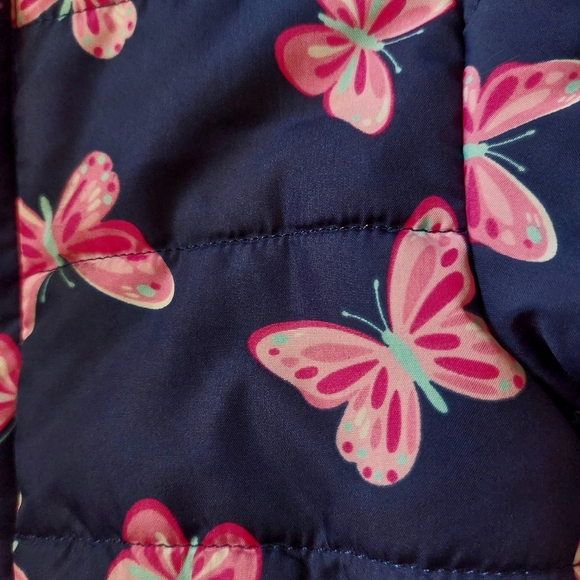 LITTLE ME BUTTERFLIES GIRLS PUFFER HOODIE JACKET - Picture 5 of 12